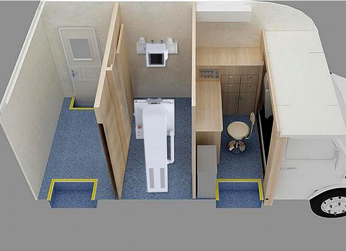 车载DR的应用场所:体检车、医疗车、方舱医院等